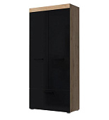 Шкаф Бастон (Дуб вотан/Черный глянец)