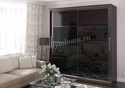 Шкаф-купе Танго лакобель 1500 (Венге/Черный)