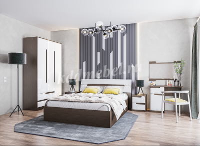 Кровать Гавана 1.6 (Венге/Акрил белый)