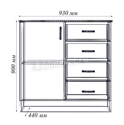 Комод М-05 930 (Венге/Дуб белфорт) 