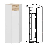 Шкаф угловой Геометрия-5 (Белый/Делано светлый)