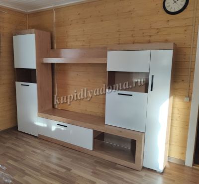 Гостиная Бастон (Дуб вотан/Белый гладкий)