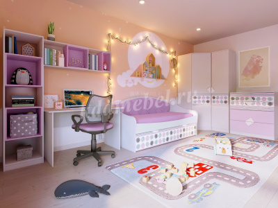 Кровать Рокси 0.8 (Белый/Ирис)