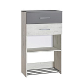 Тумба для обуви Юнона 13.254 (Дуб Белый Craft/Серый Шифер)