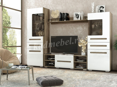 Комод Наоми многоцелевого назначения ТБ-18 (Дуб каньон/Белый глянец) 