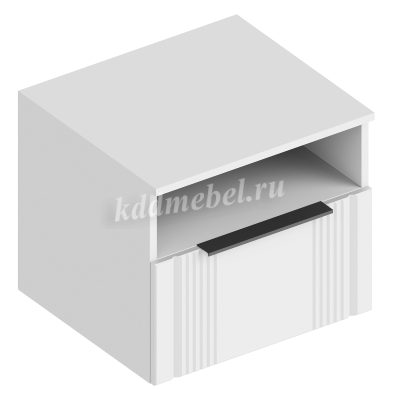 Тумба прикроватная Вита с ящиком и нишей 500*450*450 (Белый лофт/Софт айс)