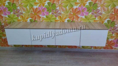 Тумба под ТВ Сити-11 подвесная 1.6 (Дуб сонома/Белый)