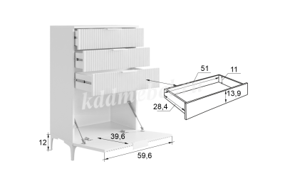 Гостиная Зефир К2 (Белое дерево/Черный муар/Серый/Графит)