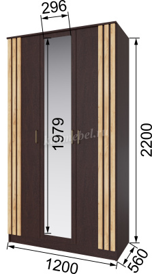 Шкаф Кано 1200 КПШ-2 (Белый/Дуб крафт золотой)