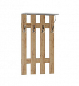 Вешалка Ямайка (Дуб крафт золотой/Белый древесные поры)