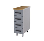 Шкаф нижний глубокий Г3Р4 кухня Тоскана без столешницы (Белый/Дуб крафт золотой) 