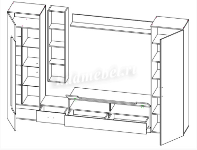 Гостиная Лофт-20 (Белая аляска/Черный)