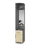 Секция торцевая с зеркалом Карина К-81 (Камень темный/Ирландский дуб)