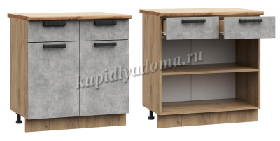 Шкаф нижний ШН1Я 800 Кухня Модена (Дуб серый) БЕЗ СТОЛЕШНИЦЫ