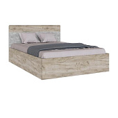 Кровать Вегас 1.4 с ортопедическим основанием (Дуб крафт серый/Цемент)