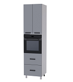 Пенал под духовой шкаф высокий В6ПД кухня Осло (Белый/Карбон Фарфор) 