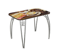 Стол обеденный прямоугольный ВВР стекло с фотопечатью (Кофе 3/Подстолье чайка)