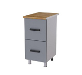 Шкаф нижний с 2 ящиками 4РГ кухня Тоскана без столешницы (Белый/Дуб крафт золотой)