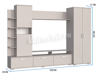 Гостиная  Денвер (Шиншилла серая) 