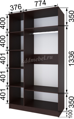 Шкаф Кано 1200 КПШ-2 (Белый/Дуб крафт золотой)