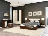 Спальня-венге-лоредо-трюмо-тумба-прикроватная-кровать-Шкаф-Квадро