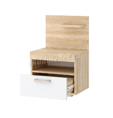 Тумба прикроватная Соната ТС-450 (Дуб сонома/Белый глянец)
