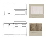 Кухня Лофт 1.4м (Сандал белый/Лиственница сибирская)