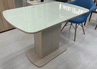 Стол обеденный раздвижной Соренто-2 (Ваниль глянец/Беж камео)