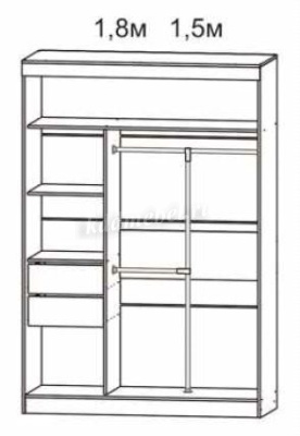 Шкаф-купе Танго 1.5 зеркало Р (Венге)