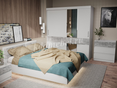 Шкаф-купе Софи 2.0 (Белый/Бетон светлый)