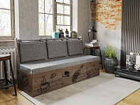 Скамья прямая Роденго (Дуб сонома/Рогожка бежевая)