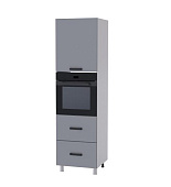 Пенал под духовой шкаф 16ПД кухня Осло (Белый/Карбон Фарфор)