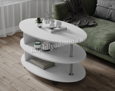 Стол журнальный Консул-4 (Белый древесные поры)