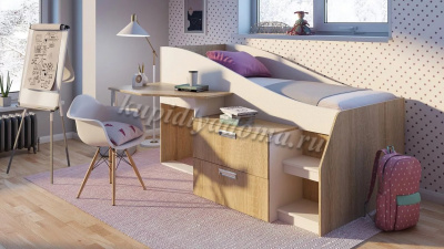 Кровать детская Скаут NEW (Дуб сонома/Белый)